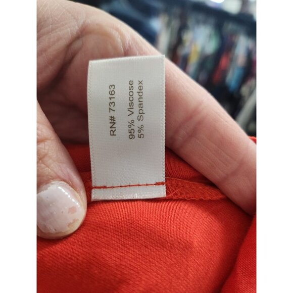 Boston Proper Tunic Top Womens Medium Red Cold Shoulder Bell Sleeve BOHO Holiday - Picture 7 of 11